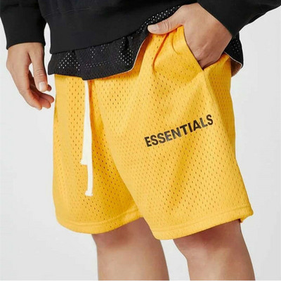 Pantaloni scurți respirabili pentru bărbați, cu talie elastică și inscripție