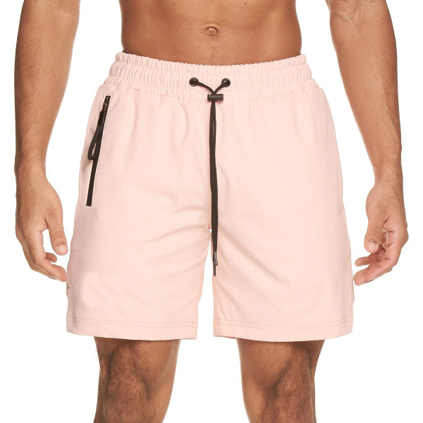 Pantaloni scurți sport pentru bărbați cu talie elastică și buzunare