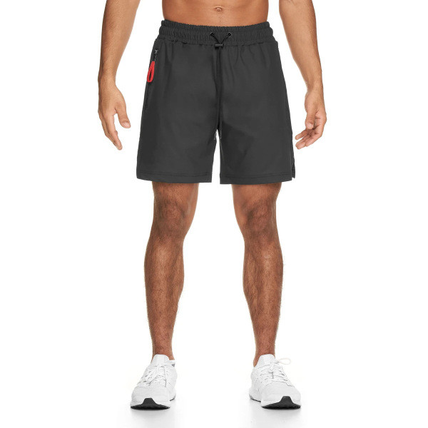 Pantaloni scurți sport pentru bărbați cu talie elastică și buzunare