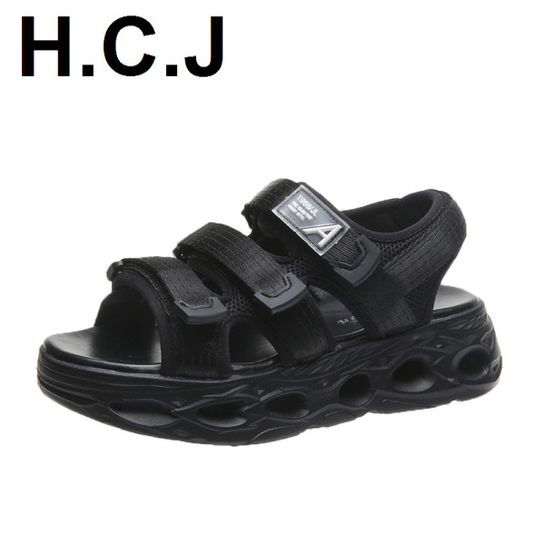 Sandale de damă sport și casual cu talpă înaltă și petice cu velcro