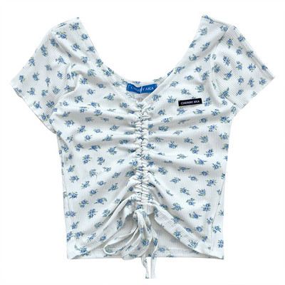 Ikdienas sieviešu t-krekls ar saitēm un īsām piedurknēm