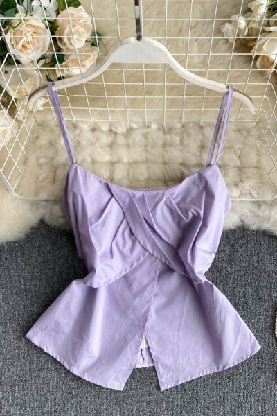 Moodne peenikeste rihmadega naiste šifoonist topp