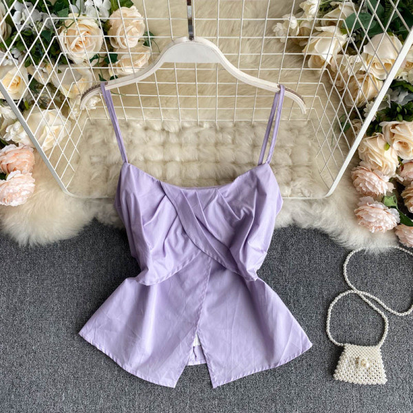 Moodne peenikeste rihmadega naiste šifoonist topp