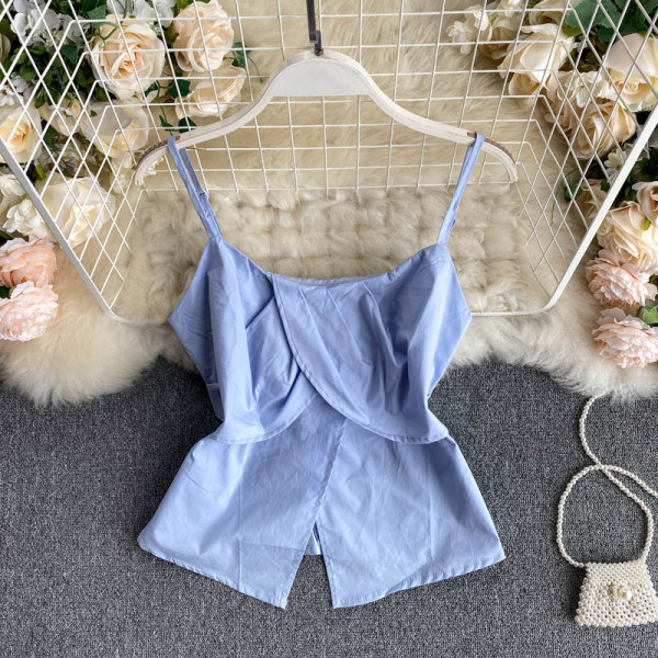 Moodne peenikeste rihmadega naiste šifoonist topp