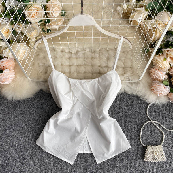 Moodne peenikeste rihmadega naiste šifoonist topp