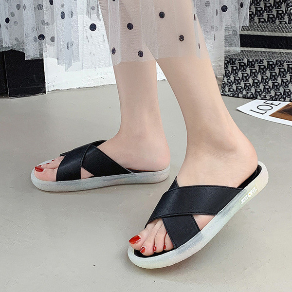 Papuci casual dama din imitatie de piele cu talpa plata