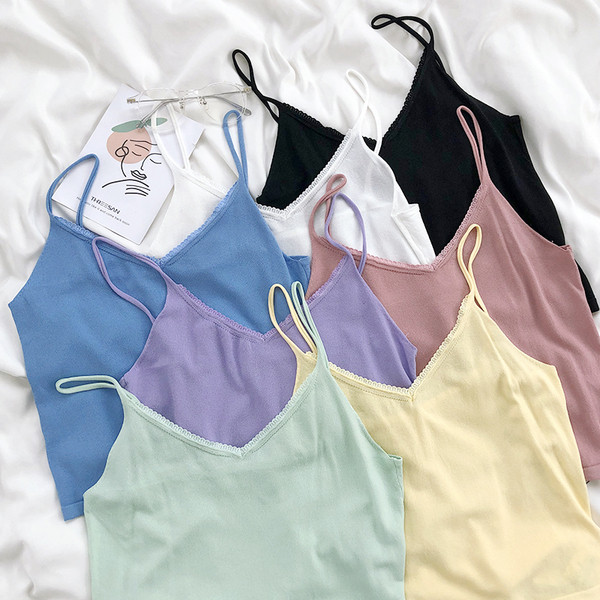 Naiste topp spits-kaelusega ja õhukeste rihmadega