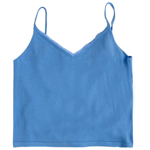 Naiste topp spits-kaelusega ja õhukeste rihmadega