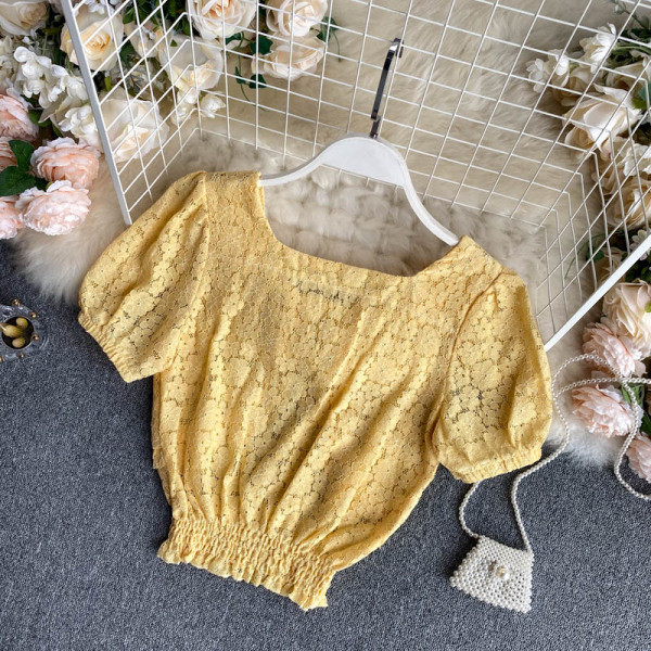 Naiste lühikeste varrukatega pitspluus