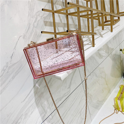 Geanta de dama moderna cu maner lung metalic