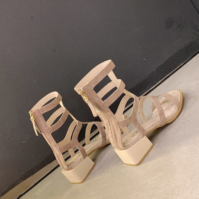 Sandale de dama moderne cu toc patrat