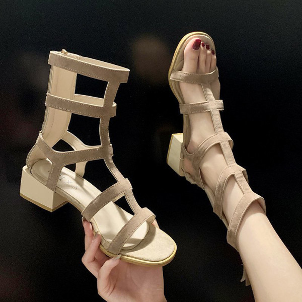 Sandale de dama moderne cu toc patrat