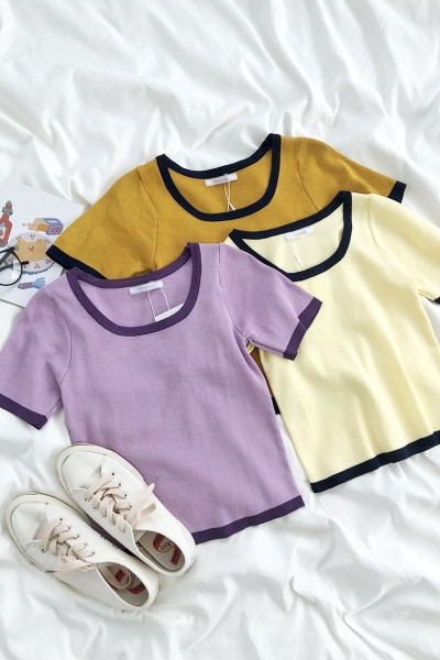 Ümara kaelusega vabaaja naiste T-särk