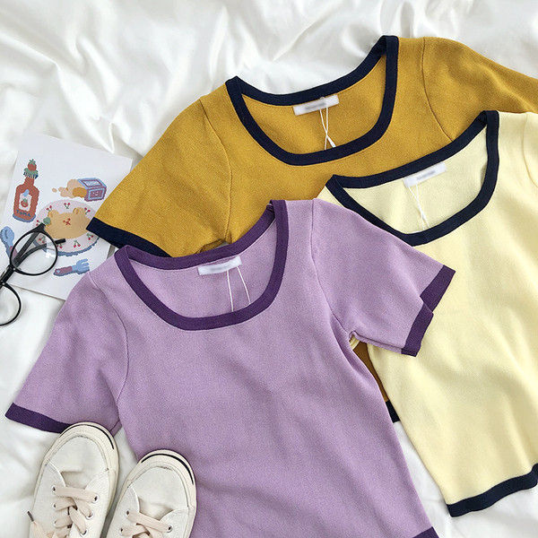 Ümara kaelusega vabaaja naiste T-särk