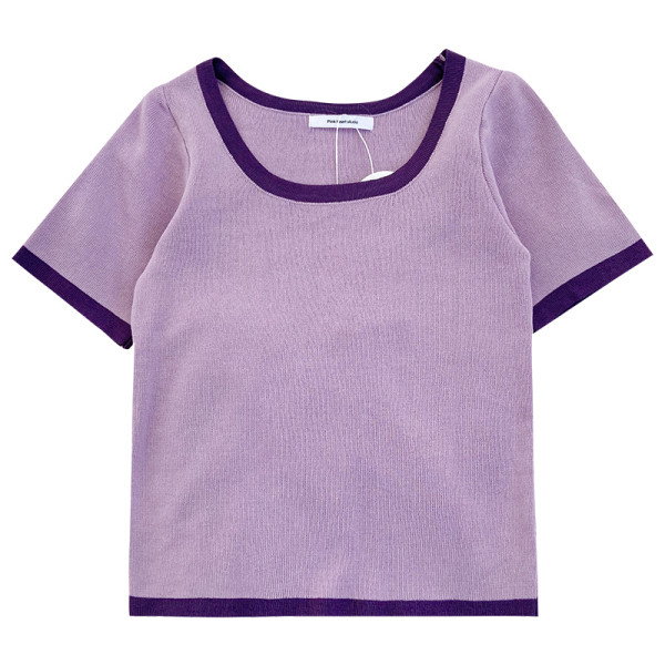 Ümara kaelusega vabaaja naiste T-särk