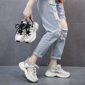 Καλοκαιρινά γυναικεία πάνινα παπούτσια με πλέγμα και ανοιχτά μέρη