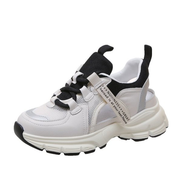 Καλοκαιρινά γυναικεία πάνινα παπούτσια με πλέγμα και ανοιχτά μέρη