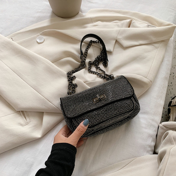 Geantă elegantă de damă, cu mâner metalic lung