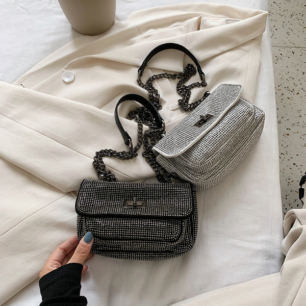 Geantă elegantă de damă, cu mâner metalic lung