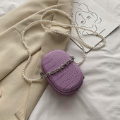 Mini geanta de dama eleganta cu perle decorative