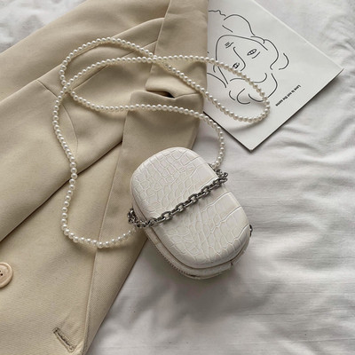 Mini geanta de dama eleganta cu perle decorative