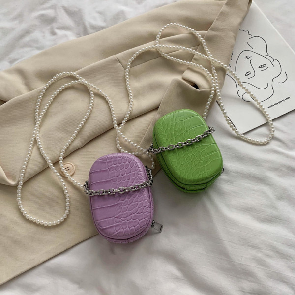 Mini geanta de dama eleganta cu perle decorative