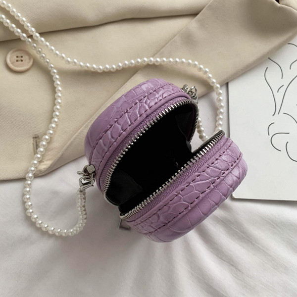 Mini geanta de dama eleganta cu perle decorative