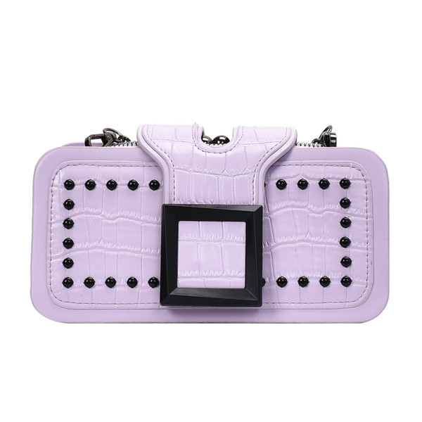 Geanta de dama moderna din piele ecologica cu ochiuri si catarama