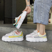 Adidasi de dama colorati cu talpa inalta