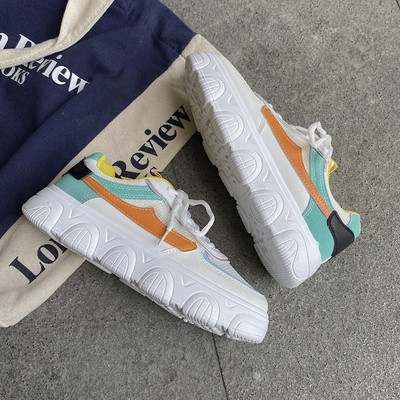 Adidasi de dama colorati cu talpa inalta