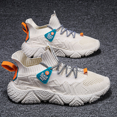 Adidași sport pentru bărbați cu inscripție și talpă înaltă