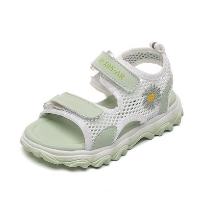 Casual παιδικά σανδάλια με λουράκια βελκρό και κεντήματα για κορίτσια