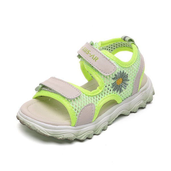 Casual παιδικά σανδάλια με λουράκια βελκρό και κεντήματα για κορίτσια