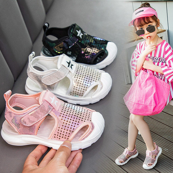 Sandale casual pentru copii cu autocolante pentru fete