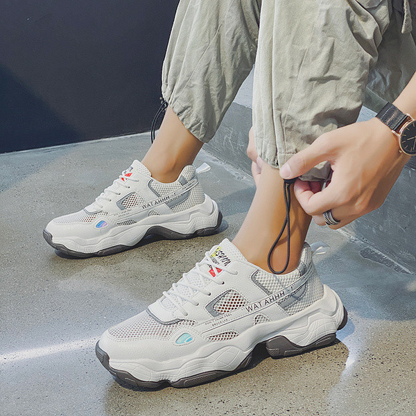 Adidași bărbați din plasă cu talpă înaltă și inscripții