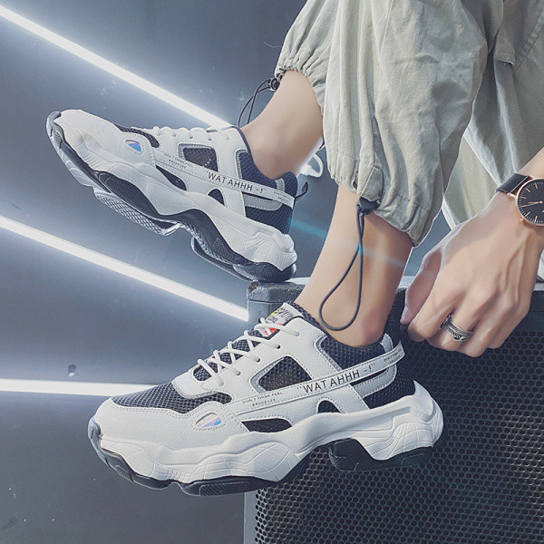 Adidași bărbați din plasă cu talpă înaltă și inscripții