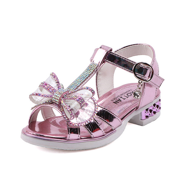 Μοντέρνα παιδικά σανδάλια με διακόσμιση  πέτρες και κορδέλα για κορίτσια