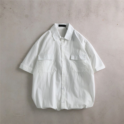 Cămașă pentru bărbați cu mâneci scurte și buzunare