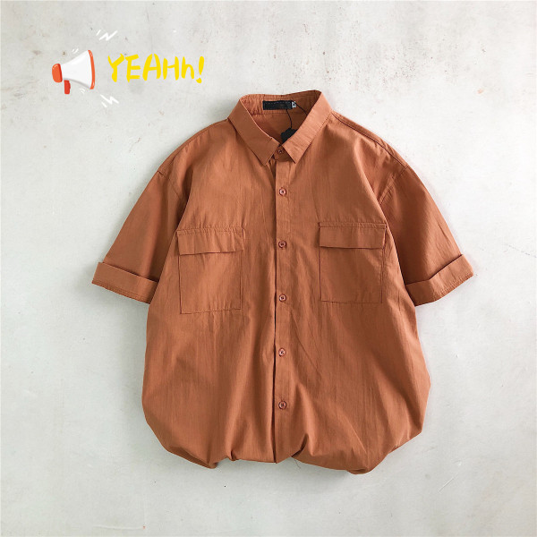 Cămașă pentru bărbați cu mâneci scurte și buzunare