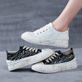 Tenisi casual dama cu talpa plate si panglici colorate