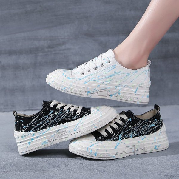 Tenisi casual dama cu talpa plate si panglici colorate