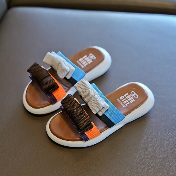 Papuci casual copii cu talpa plate pentru fete