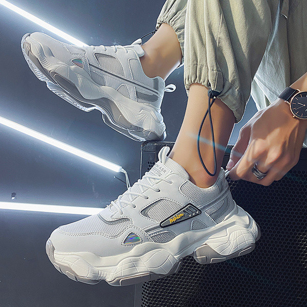 Adidasi pentru barbati cu reflectoare si talpa inalta