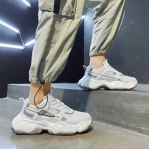 Adidasi pentru barbati cu reflectoare si talpa inalta