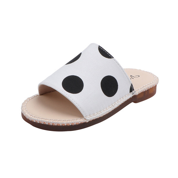 Casual παιδικές παντόφλες πουά για κορίτσια