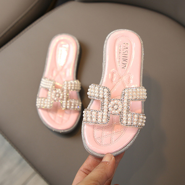 Papuci copii moderni cu perle pentru fete