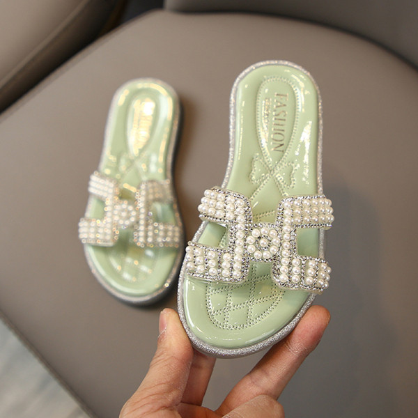 Papuci copii moderni cu perle pentru fete