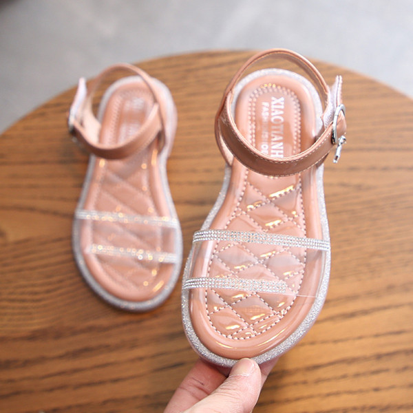 Casual παιδικά σανδάλια με διακόσμηση πέτρες και αγκράφα