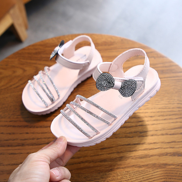 Model nou de sandale pentru copii cu panglica si pietre pentru fete