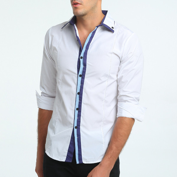 Cămașă modernă pentru bărbați, model mulat, cu mâneci lungi